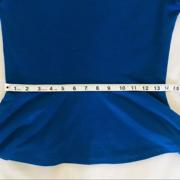 NYInvasion Peplum Medium Royal Blue Top Shirt - Picture 5 of 8